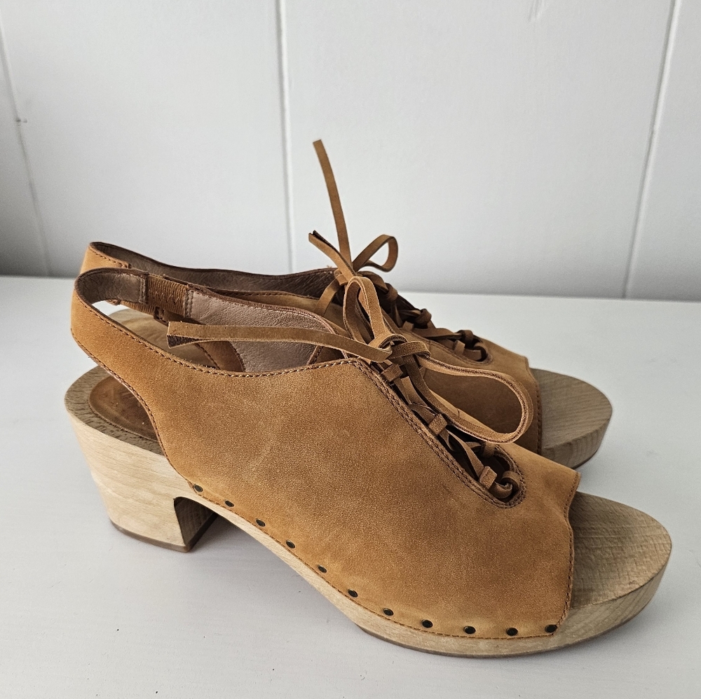 Madewell Cecilia Lace-Up Clog in Tan Size 7 - Picture 10 of 10